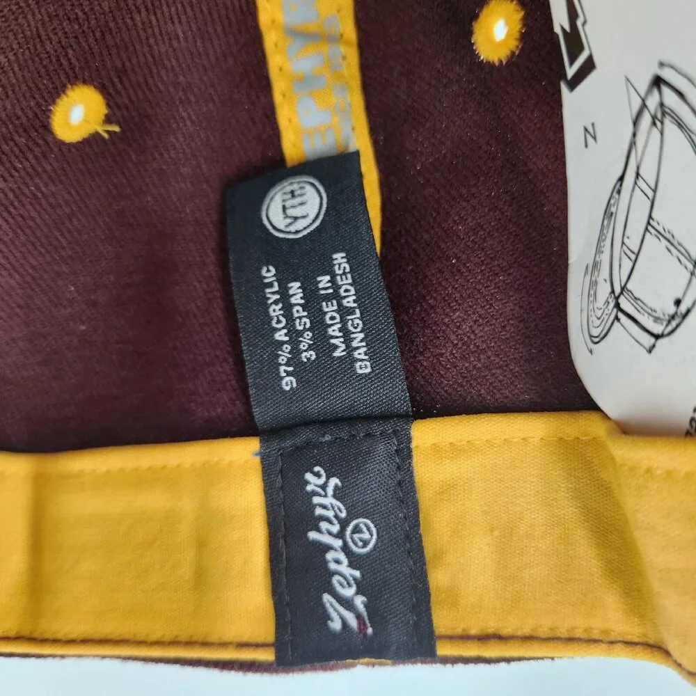 NCAA Zephyr Hat Cap Colorado State Rams Hat Maroon‎ Yellow Youth Stretch NEW
